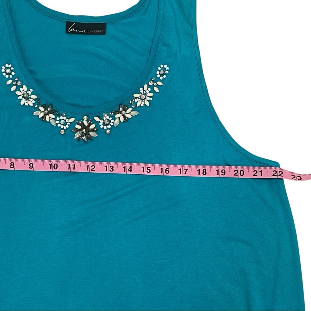 Lane Bryant Turquoise Embellished Tank Top - Picture 5 of 9